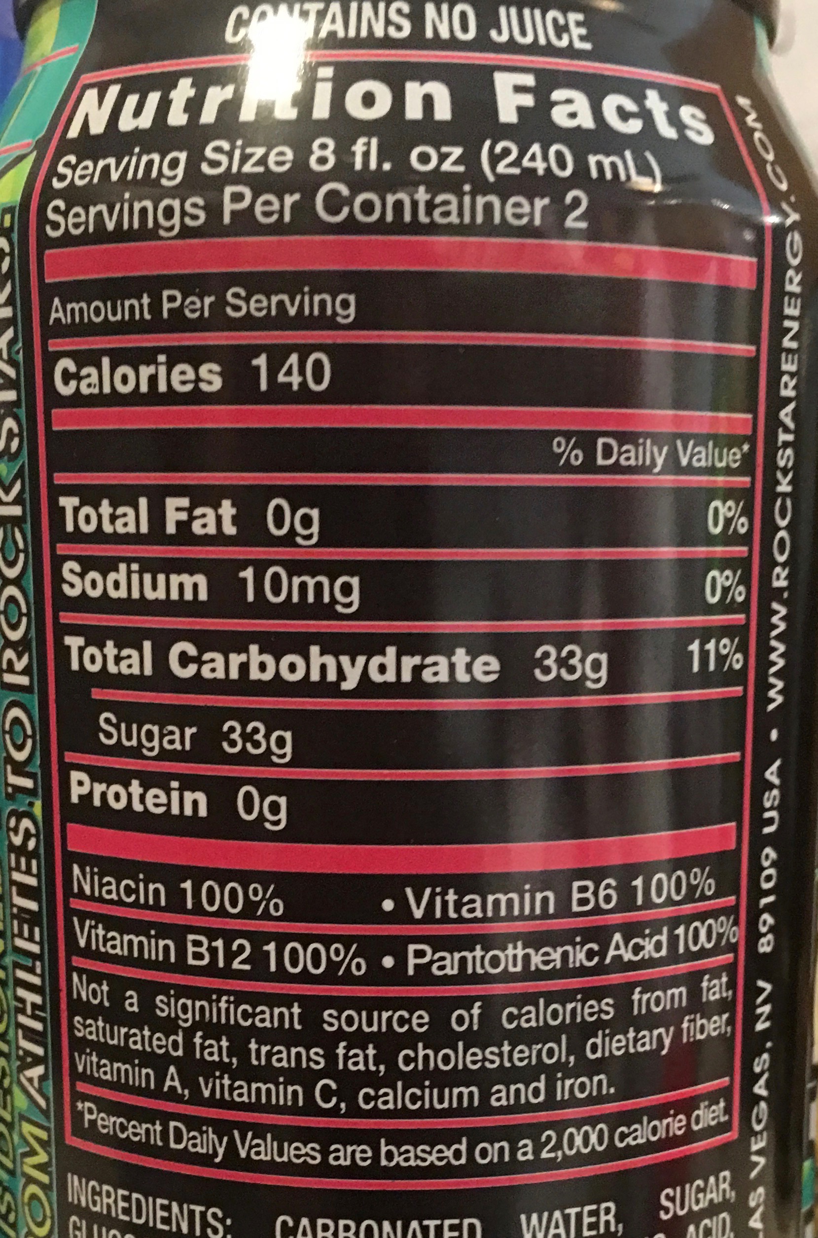download full throttle drink nutrition facts