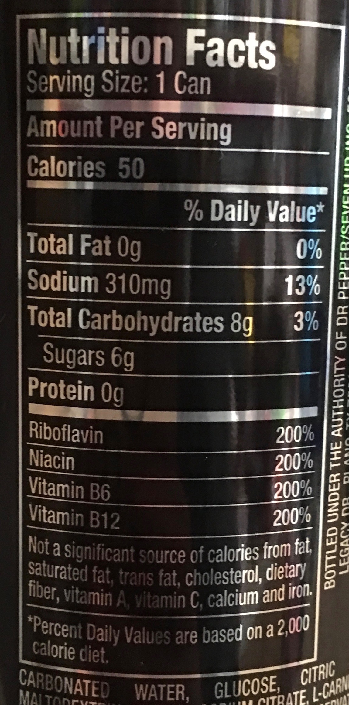 download full throttle drink nutrition facts